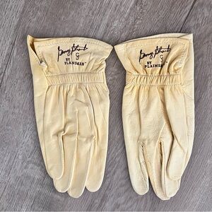 GEORGE STRAIT By Plainsman Limited Yellow Leather Gloves‎ Size S Vintage Mint